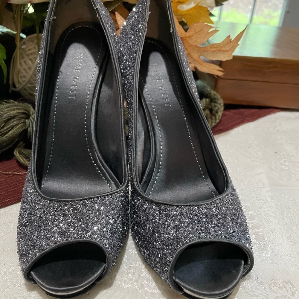 Item #58. Nine West glitter heels.